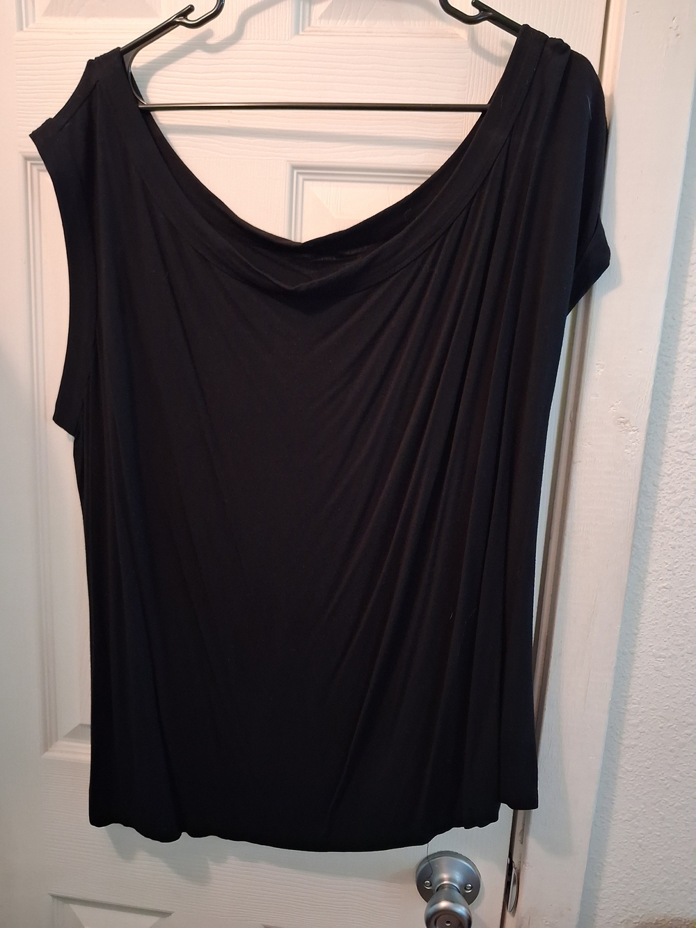 Torrid Black Draped Off Shoulder Tunic Top